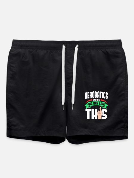 Aerobatics Me Are Like - Swim Trunks - black