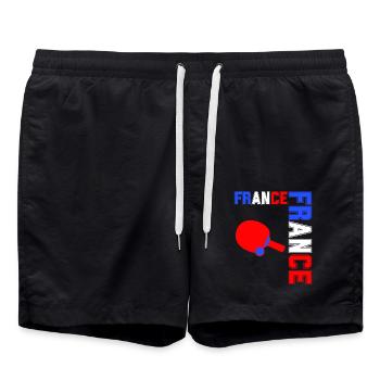 drapeau france cadeau, cadeau france drapeau - Short de bain - noir - Devant - AI Model Male 185 light (185cm)