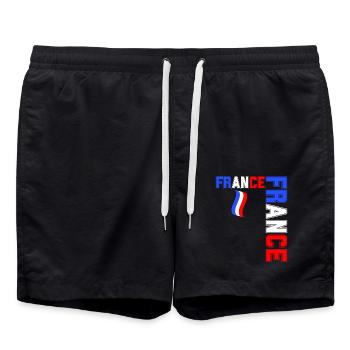 drapeau france cadeau, cadeau france drapeau - Short de bain - noir - Devant - AI Model Male 185 light (185cm)