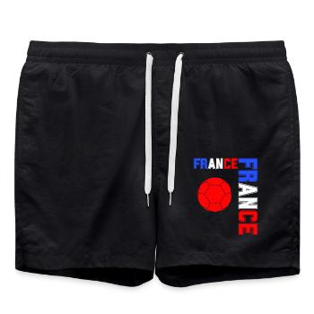 drapeau france cadeau, cadeau france drapeau - Short de bain - noir - Devant - AI Model Male 185 light (185cm)