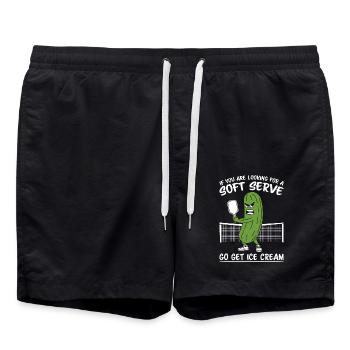 Pickleball disant drôle de cadeau de pickleball - Short de bain - noir - Devant - AI Model Male 185 light (185cm)