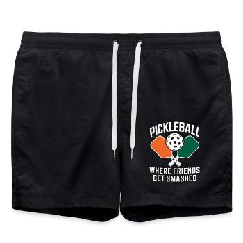 Pickleball disant drôle de cadeau de pickleball - Short de bain - noir - Devant - AI Model Male 185 light (185cm)
