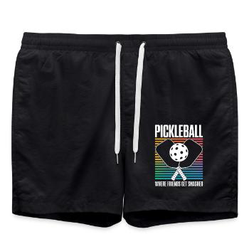 Pickleball disant drôle de cadeau de pickleball - Short de bain - noir - Devant - AI Model Male 185 light (185cm)