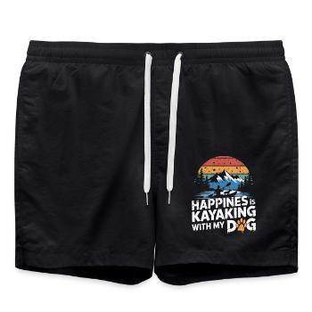 Perfekt für Kajakfans mit Hund - Badeshorts - Schwarz - Vorne - AI Model Male 185 light (185cm)