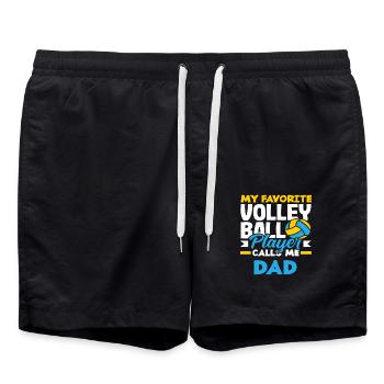 My favorite volleyball player calls me dad - Swim Trunks - black - Front - AI Model Male 185 light (185cm)