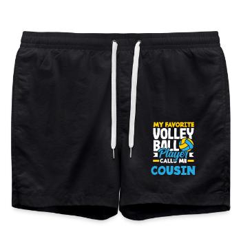 My favorite volleyball player cousin - Swim Trunks - black - Front - AI Model Male 185 light (185cm)