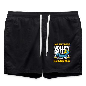 Mon joueur de volley-ball préféré prend mamie - Short de bain - noir - Devant - AI Model Male 185 light (185cm)