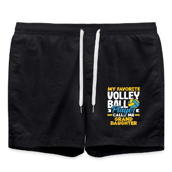 My favorite volleyball player granddaughter - Swim Trunks - black - Front - AI Model Male 185 light (185cm)