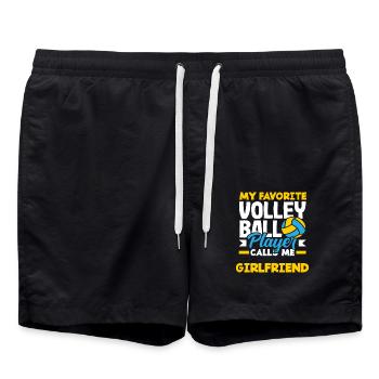 Mein Lieblings Volleyballspieler Nennt Freundin - Badeshorts - Schwarz - Vorne - AI Model Male 185 light (185cm)