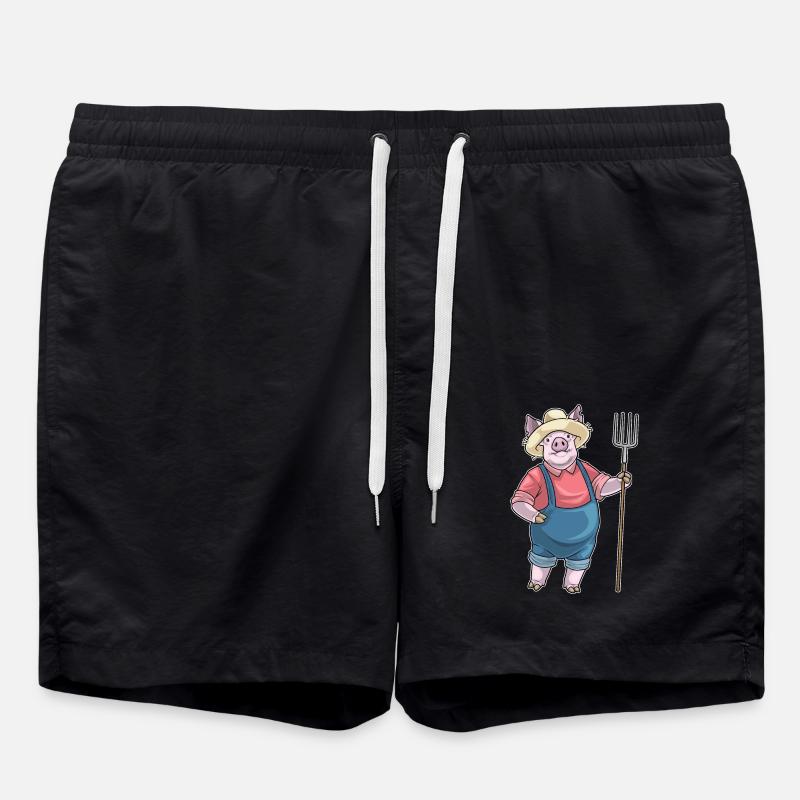 Pig Farmer Pitchfork - Swim Trunks - black