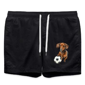 Dackel - Badeshorts - Schwarz - Vorne - AI Model Male 185 light (185cm)