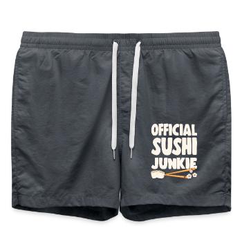 Sushi Lover Official Sushi Junkie - Swim Trunks - anthracite - Front - AI Model Male 185 light (185cm)