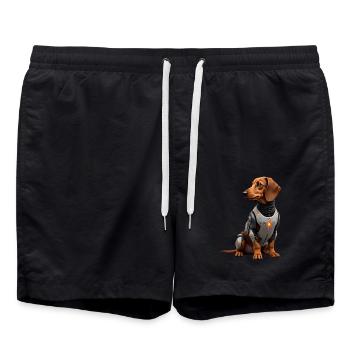 Lustiger Roboter Hund Cyborg Tier AI Dog Robot - Badeshorts - Schwarz - Vorne - AI Model Male 185 light (185cm)