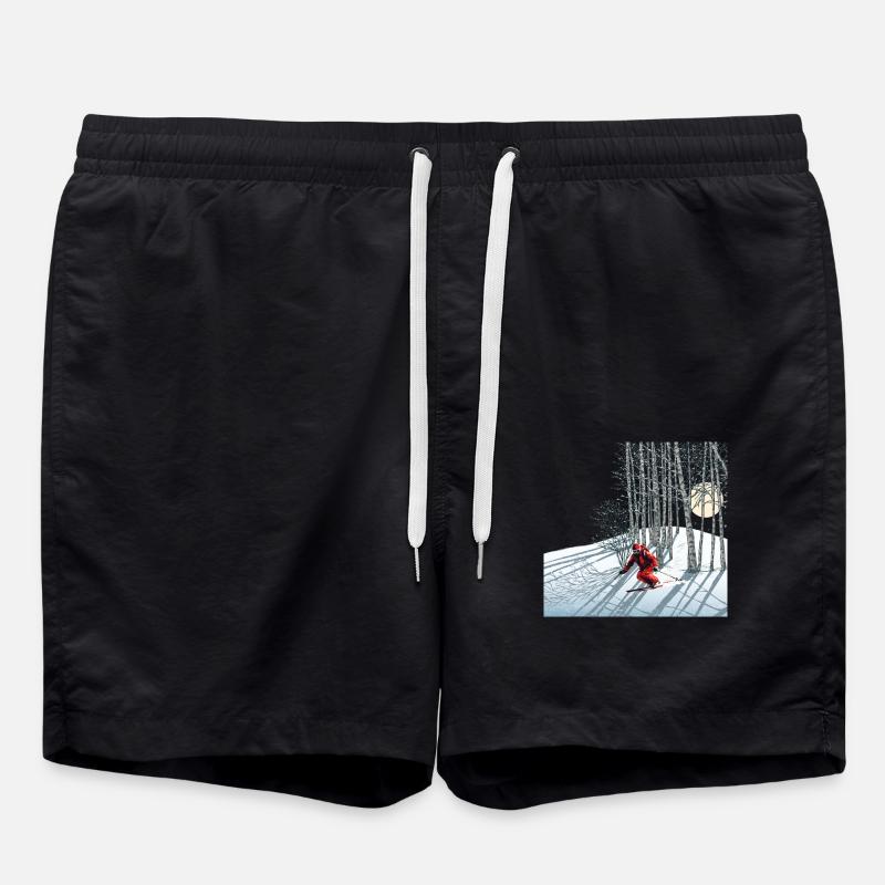 Nachtskifahren Night Skiing - Swim Trunks - black