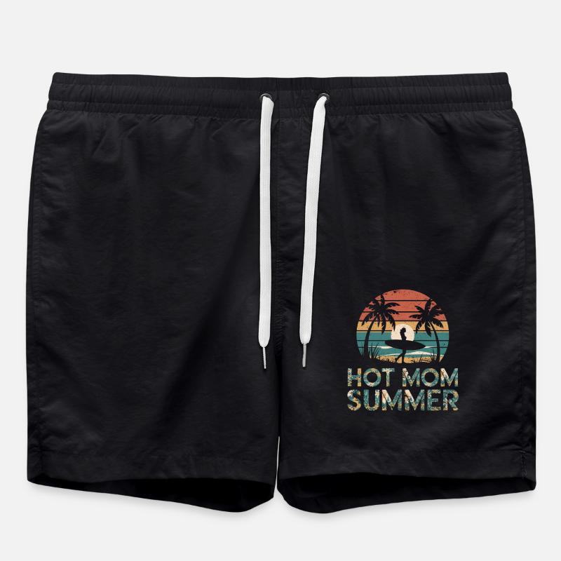 Hot Mom Summer - Surf - Swim Trunks - black