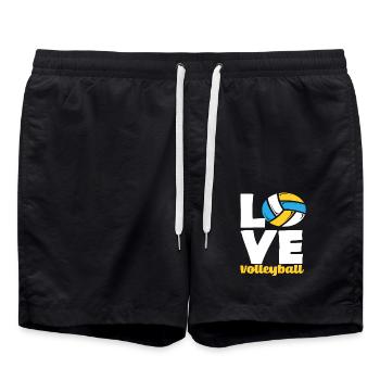 Love volleyball pure passion - Swim Trunks - black - Front - AI Model Male 185 light (185cm)
