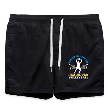 Just play volleyball - Swim Trunks - black - Front - AI Model Male 185 light (185cm)
