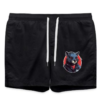 Tasmanischer Teufel - Badeshorts - Schwarz - Vorne - AI Model Male 185 light (185cm)