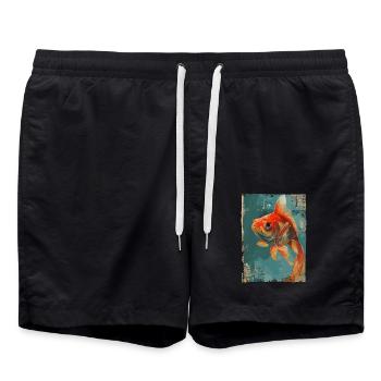 Japanese goldfish - Swim Trunks - black - Front - AI Model Male 185 light (185cm)