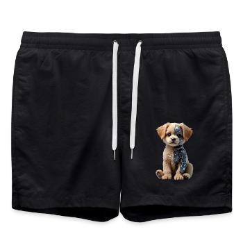 Lustiger Roboter Hund Cyborg Tier AI Dog Robot - Badeshorts - Schwarz - Vorne - AI Model Male 185 light (185cm)