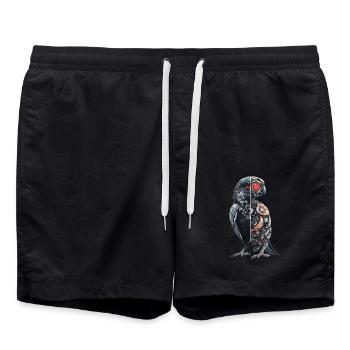 Funny Robot Art Parrot Cyborg Bird Parrot - Swim Trunks - black - Front - AI Model Male 185 light (185cm)