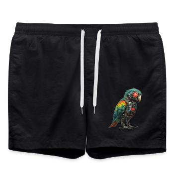Funny Robot Art Parrot Cyborg Bird Parrot - Swim Trunks - black - Front - AI Model Male 185 light (185cm)