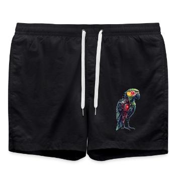 Funny Robot Art Parrot Cyborg Bird Parrot - Swim Trunks - black - Front - AI Model Male 185 light (185cm)