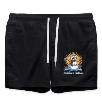 I'm Having a Meltown Funny Snowman - Swim Trunks - black - Front - AI Model Male 185 light (185cm)