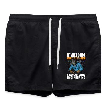 if welding was easy it would be called engineering - Short de bain - noir - Devant - AI Model Male 185 light (185cm)