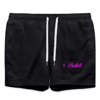 ballett repeat - Badeshorts - Schwarz - Vorne - AI Model Male 185 light (185cm)