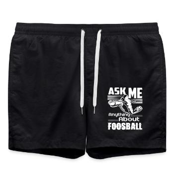Ask Me Anything About Foosball - Swim Trunks - black - Front - AI Model Male 185 light (185cm)