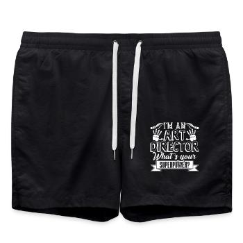 I am An Art Director - Swim Trunks - black - Front - AI Model Male 185 light (185cm)