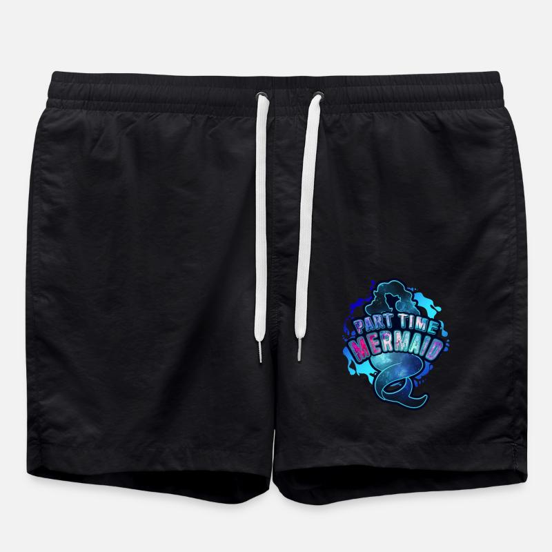 Part Time Mermaid - Swim Trunks - black