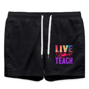 Autism Live Love Teach Autism - Swim Trunks - black - Front - AI Model Male 185 light (185cm)