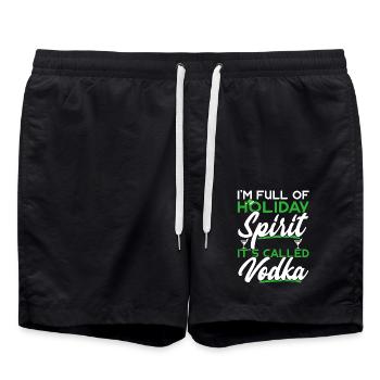 Je suis plein d’ de vacances ça s’appelle vodka - Short de bain - noir - Devant - AI Model Male 185 light (185cm)