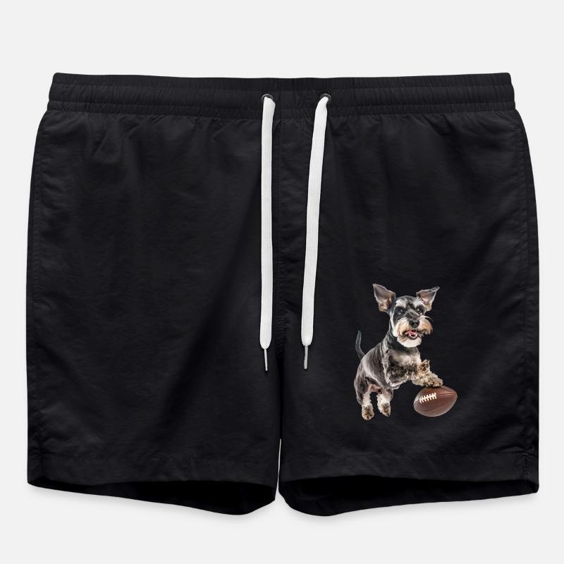 Miniature Schnauzer - Swim Trunks - black