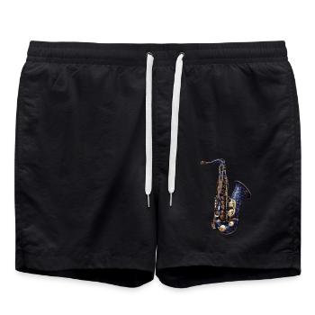 Saxophone - Swim Trunks - black - Front - AI Model Male 185 light (185cm)