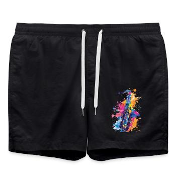 Saxophone - Short de bain - noir - Devant - AI Model Male 185 light (185cm)