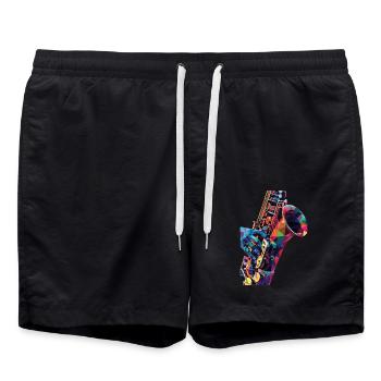 Saxophone - Short de bain - noir - Devant - AI Model Male 185 light (185cm)