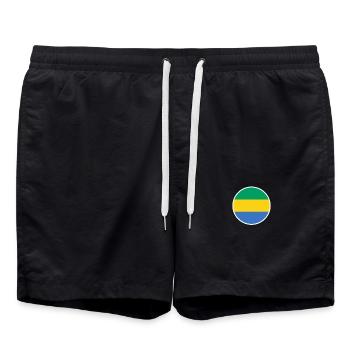 Gabon Gabonese Flag Gabonese - Swim Trunks - black - Front - AI Model Male 185 light (185cm)