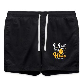 I Left My Hive To Bee Here Beekeeper ApiaristBeeke - Badeshorts - Schwarz - Vorne - AI Model Male 185 light (185cm)