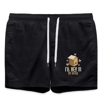 I'll Bee In My Office Beekeeping ApiaristBeekeeper - Badeshorts - Schwarz - Vorne - AI Model Male 185 light (185cm)