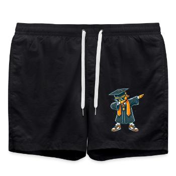 Coole Absolvent Dab Pose Illustration - Badeshorts - Schwarz - Vorne - AI Model Male 185 light (185cm)