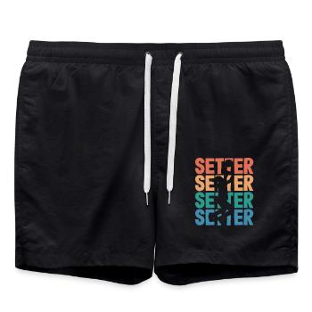 Volleyball Setter Silhouette Art - Short de bain - noir - Devant - AI Model Male 185 light (185cm)