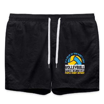 Volleyball is for clever minds, you say - Swim Trunks - black - Front - AI Model Male 185 light (185cm)