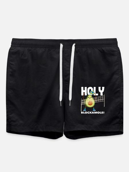 Volleyball fun with Holy Blockamole - Swim Trunks - black