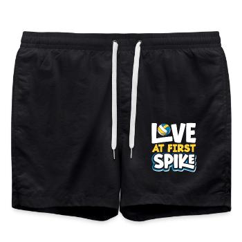 Volleyball Love at First Shot - Swim Trunks - black - Front - AI Model Male 185 light (185cm)