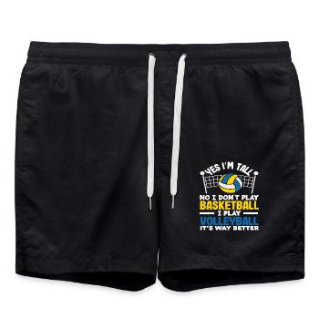 Ja Ich Bin Groß Ich Spiele Volleyball - Short de bain - noir - Devant - AI Model Male 185 light (185cm)