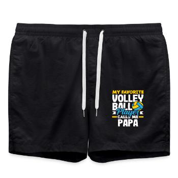 My favorite volleyball player calls me dad - Swim Trunks - black - Front - AI Model Male 185 light (185cm)