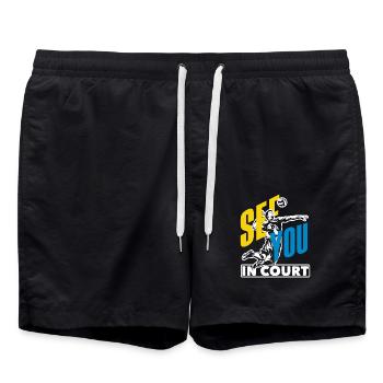 Volley-ball, vous vous voyez sur le terrain - Short de bain - noir - Devant - AI Model Male 185 light (185cm)
